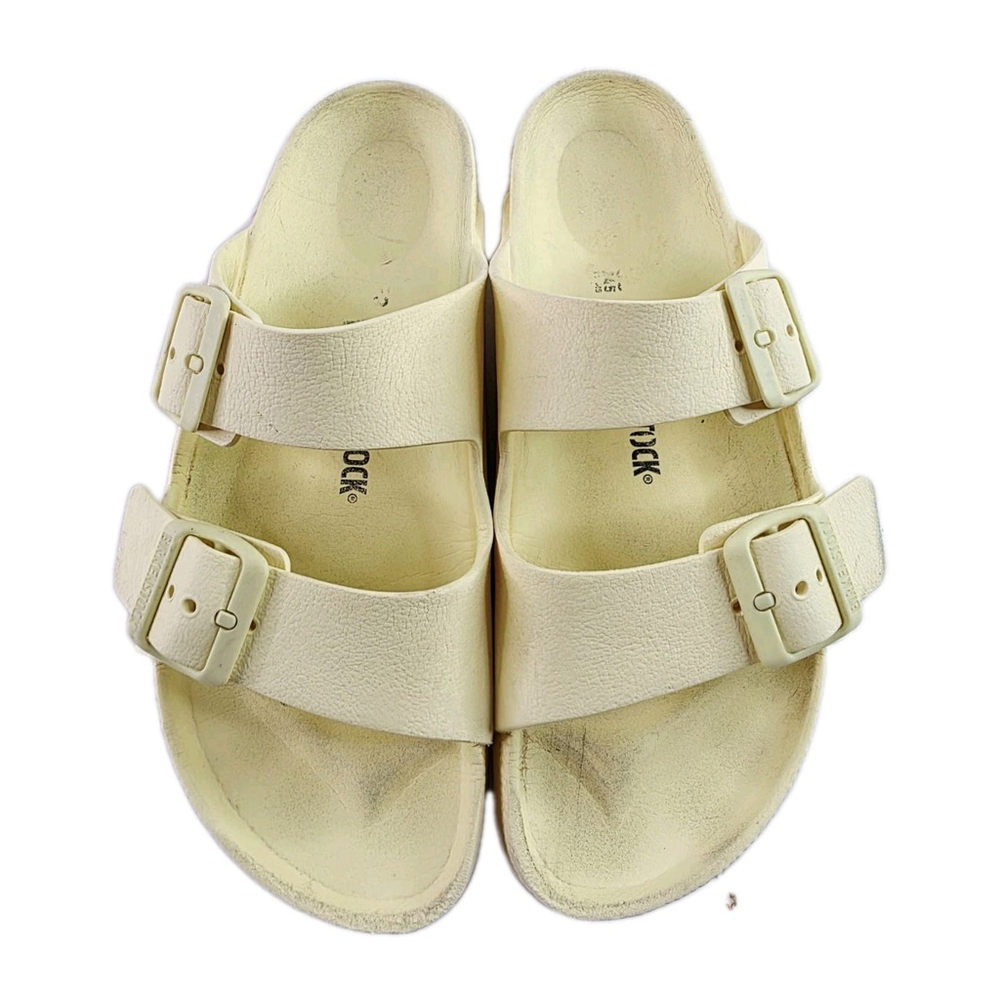 Birkenstock Sandals Arizona Eva Slip On Buckle Strap Slide Yellow Flats Ladies 7 - Picture 2 of 7